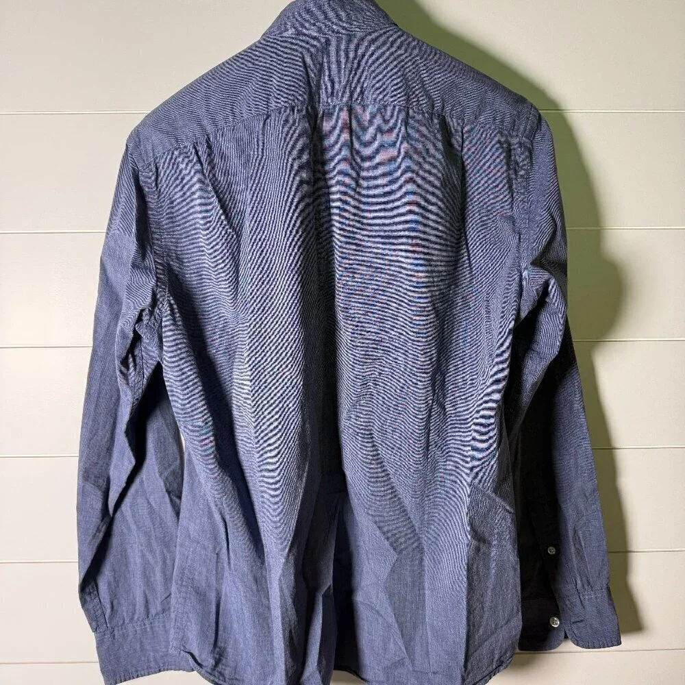 J Crew Slim Untucked Long Sleeve Button Down Denim Blue Size Medium